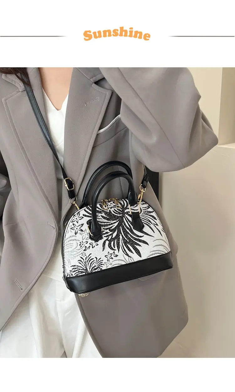 Red Embroidered Shell Handbag for Women — feature 3