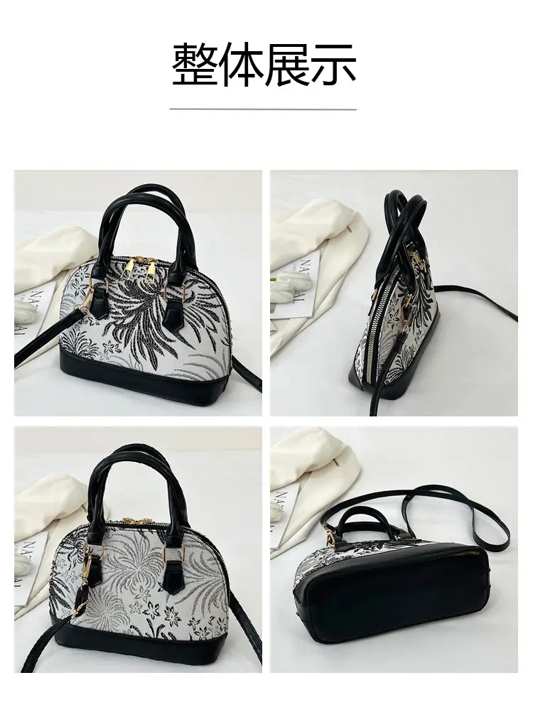 Red Embroidered Shell Handbag for Women — feature 7