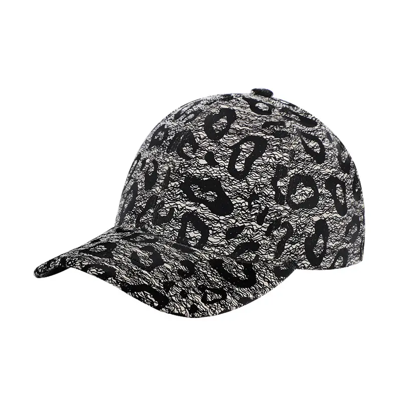Black Leopard Print Baseball Cap Sun Visor with Adjustable Closure - Image 8