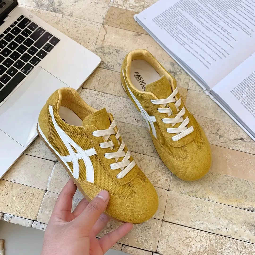 Genuine Leather Mesh Forrest Gump Shoes for Women 2025 Spring and Summer New Round Toe Breathable Thick Sole Versatile Jogging Casual Sports Shoes Trend - Image 9