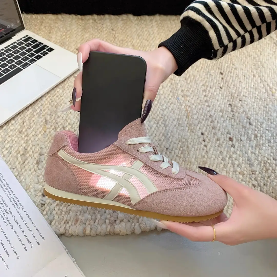 Genuine Leather Mesh Forrest Gump Shoes for Women 2025 Spring and Summer New Round Toe Breathable Thick Sole Versatile Jogging Casual Sports Shoes Trend - Image 10