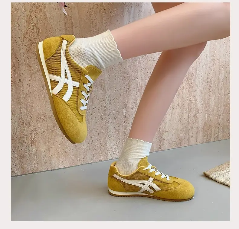 Genuine Leather Mesh Forrest Gump Shoes for Women 2025 Spring and Summer New Round Toe Breathable Thick Sole Versatile Jogging Casual Sports Shoes Trend — feature 16
