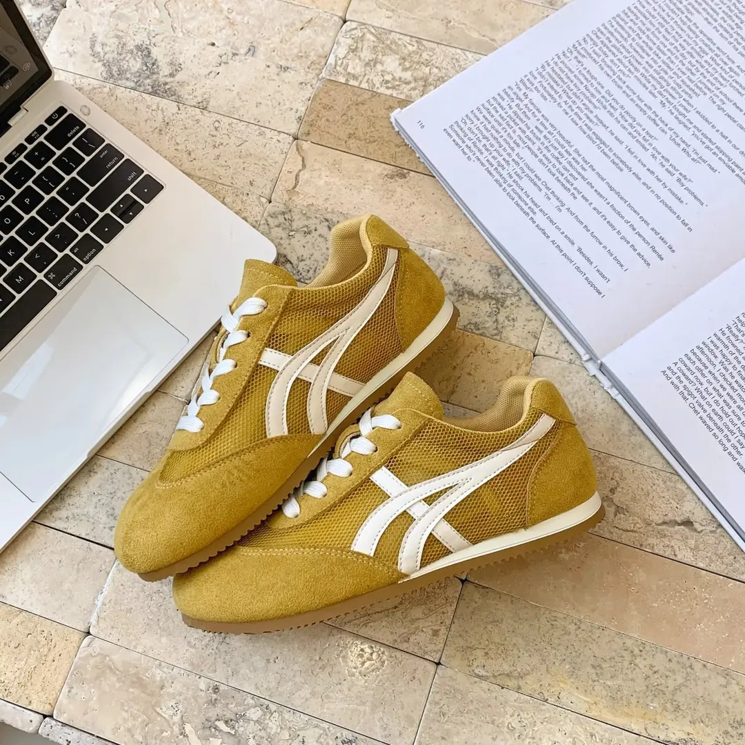 Genuine Leather Mesh Forrest Gump Shoes for Women 2025 Spring and Summer New Round Toe Breathable Thick Sole Versatile Jogging Casual Sports Shoes Trend - Image 2