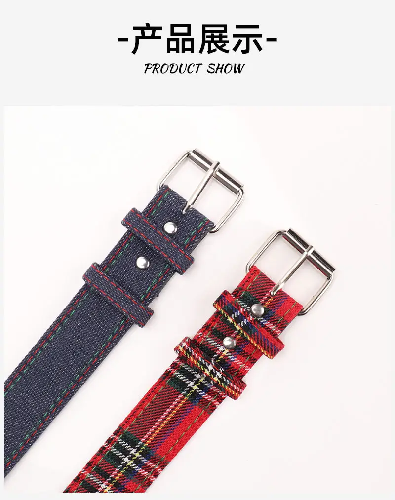 Women's Red Plaid Eyelet Flower Belt for Y2K Style — feature 20