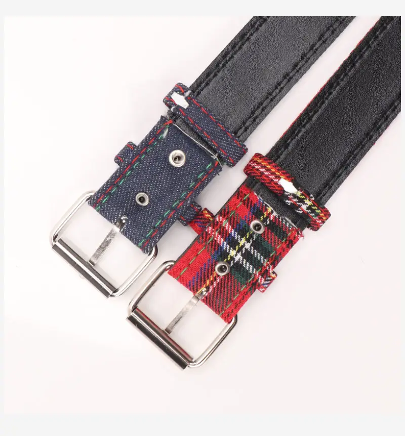 Women's Red Plaid Eyelet Flower Belt for Y2K Style — feature 22