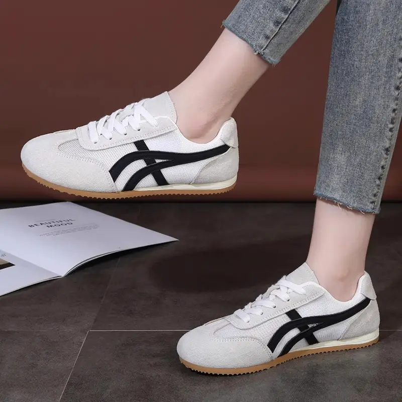 Genuine Leather Mesh German Training Shoes for Women 2025 Spring and Summer New Thick-Soled Round-Toe Comfortable and Versatile Casual Sports Forrest Gump Shoes Trend - Image 8