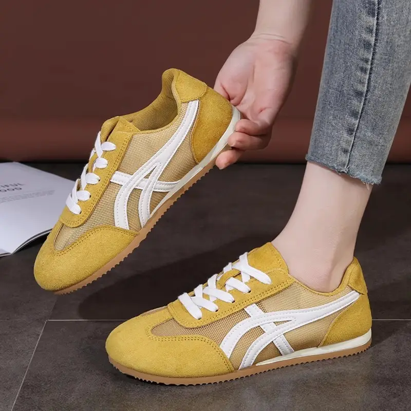 Genuine Leather Mesh German Training Shoes for Women 2025 Spring and Summer New Thick-Soled Round-Toe Comfortable and Versatile Casual Sports Forrest Gump Shoes Trend - Image 10