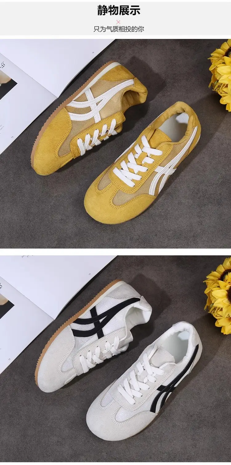 Genuine Leather Mesh German Training Shoes for Women 2025 Spring and Summer New Thick-Soled Round-Toe Comfortable and Versatile Casual Sports Forrest Gump Shoes Trend — feature 3