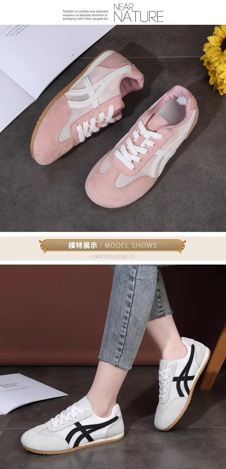 Genuine Leather Mesh German Training Shoes for Women 2025 Spring and Summer New Thick-Soled Round-Toe Comfortable and Versatile Casual Sports Forrest Gump Shoes Trend — feature 4
