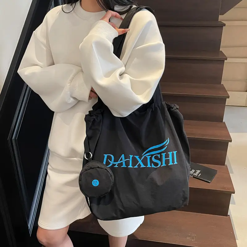 Elegant Drawstring Shoulder Bag Women 2025 Beige - Image 7