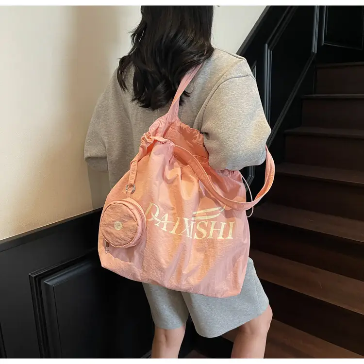 Elegant Drawstring Shoulder Bag Women 2025 Beige — feature 14