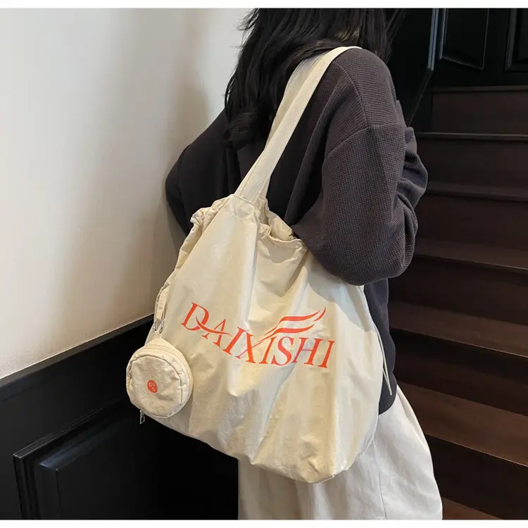 Elegant Drawstring Shoulder Bag Women 2025 Beige — feature 16
