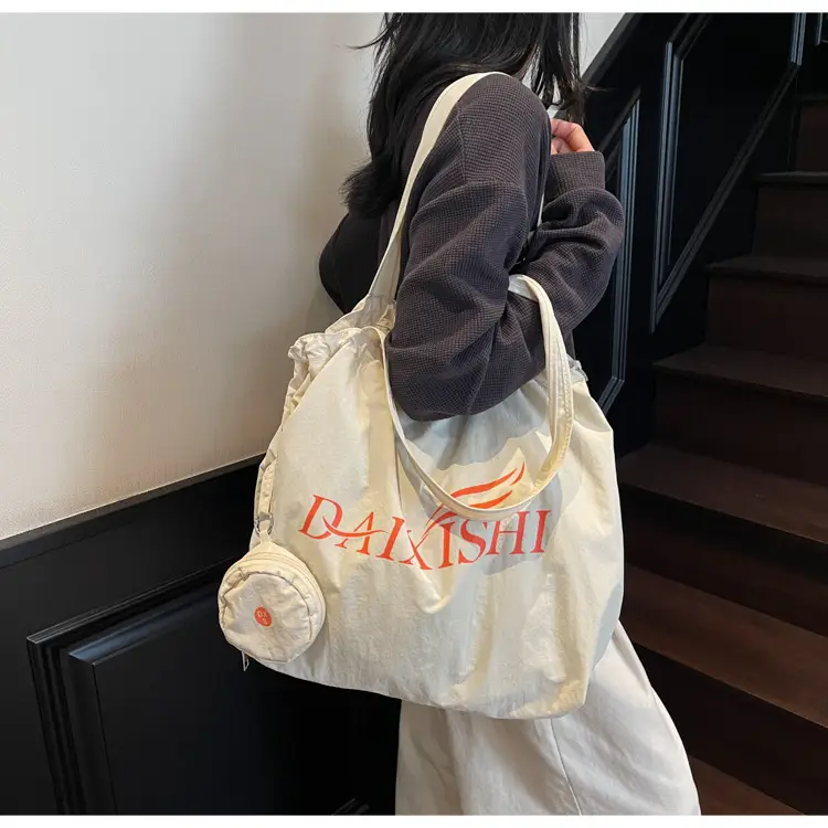 Elegant Drawstring Shoulder Bag Women 2025 Beige — feature 17