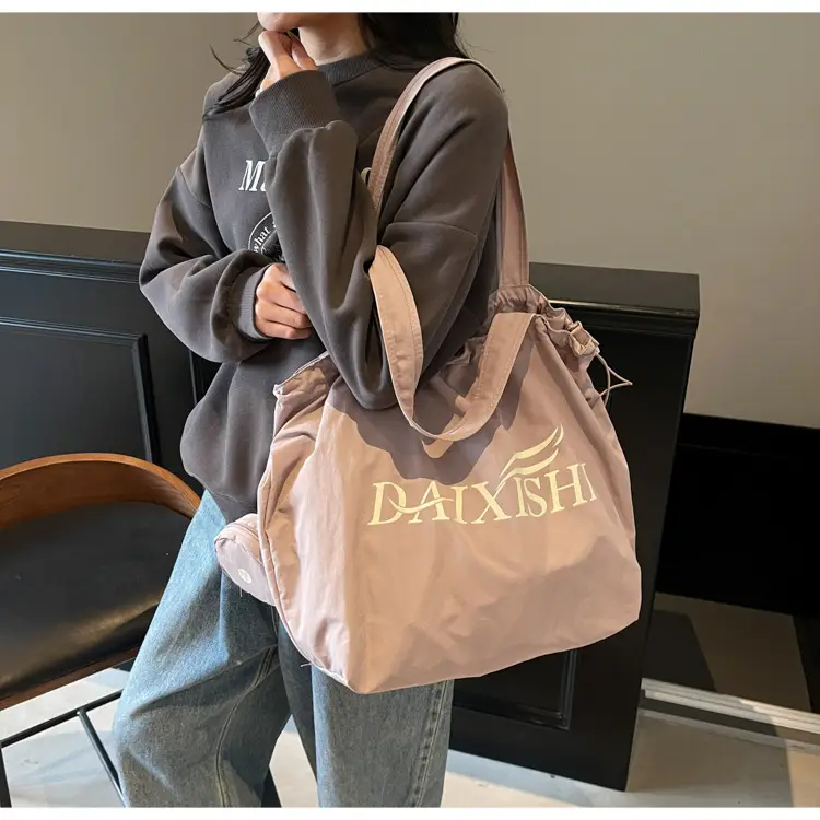 Elegant Drawstring Shoulder Bag Women 2025 Beige — feature 22