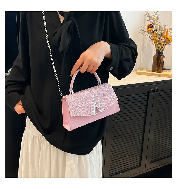White Sparkly Square Crossbody Bag for Women — feature 12
