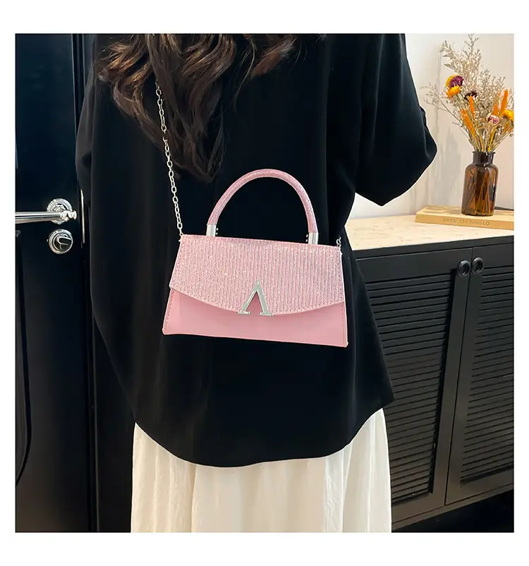 White Sparkly Square Crossbody Bag for Women — feature 13