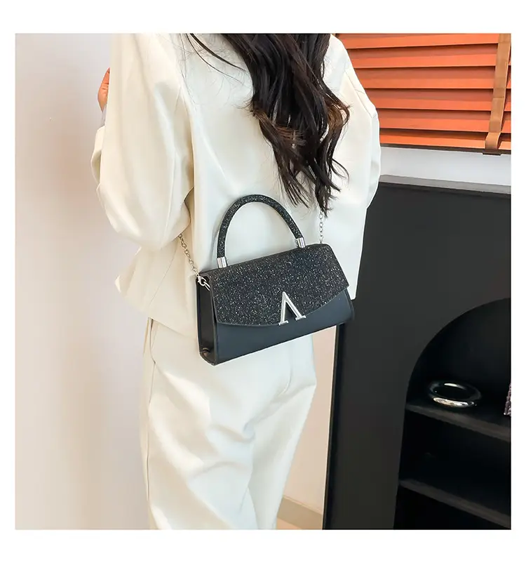 White Sparkly Square Crossbody Bag for Women — feature 15