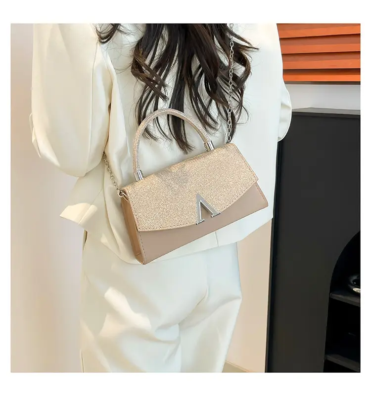 White Sparkly Square Crossbody Bag for Women — feature 16