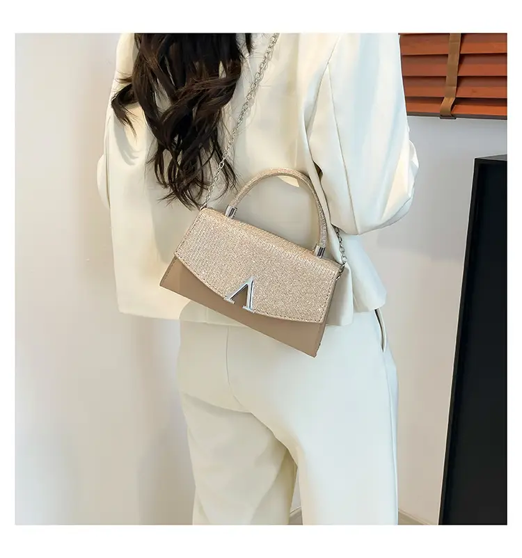 White Sparkly Square Crossbody Bag for Women — feature 17