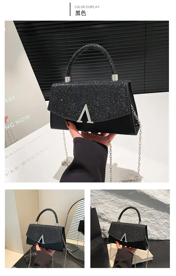 White Sparkly Square Crossbody Bag for Women — feature 18
