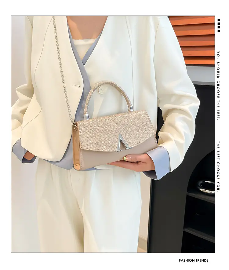 White Sparkly Square Crossbody Bag for Women — feature 2