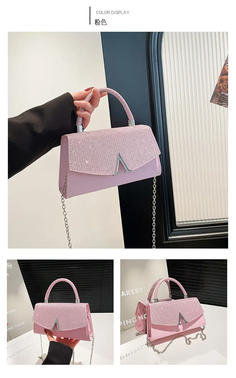 White Sparkly Square Crossbody Bag for Women — feature 21