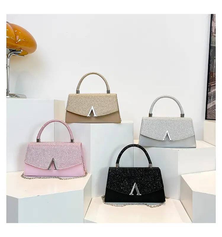 White Sparkly Square Crossbody Bag for Women — feature 22