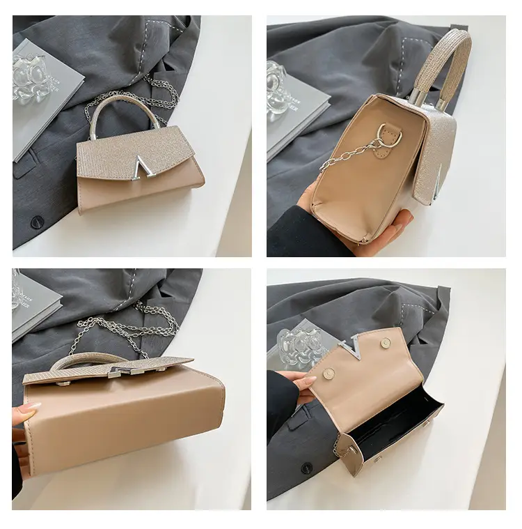 White Sparkly Square Crossbody Bag for Women — feature 9