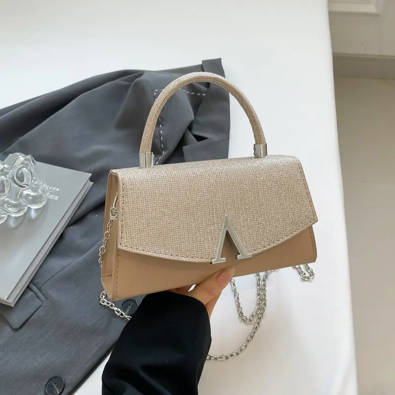 White Sparkly Square Crossbody Bag for Women
