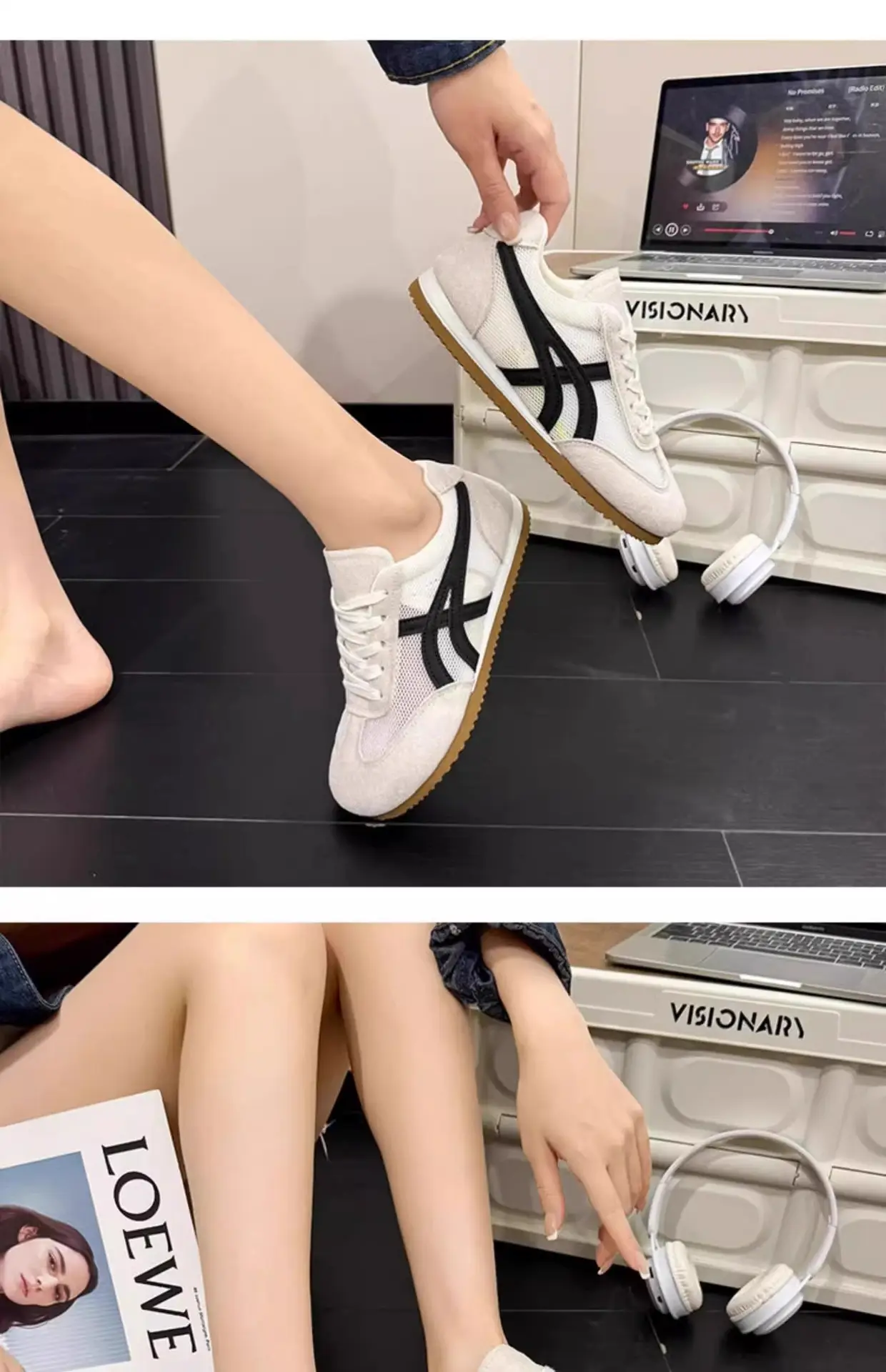 Women Retro Training Shoes Yellow White Mesh 2025 — feature 12