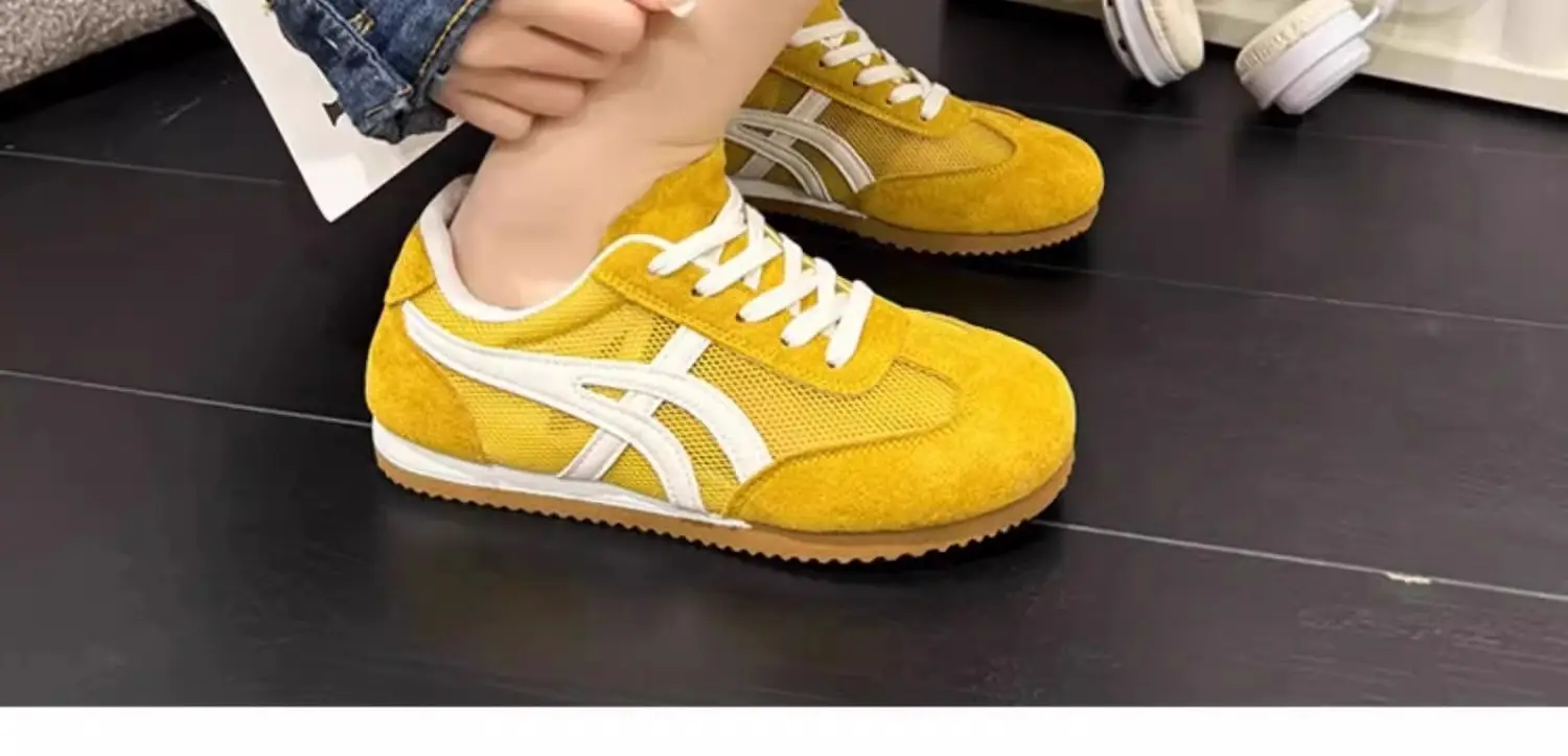Women Retro Training Shoes Yellow White Mesh 2025 — feature 19