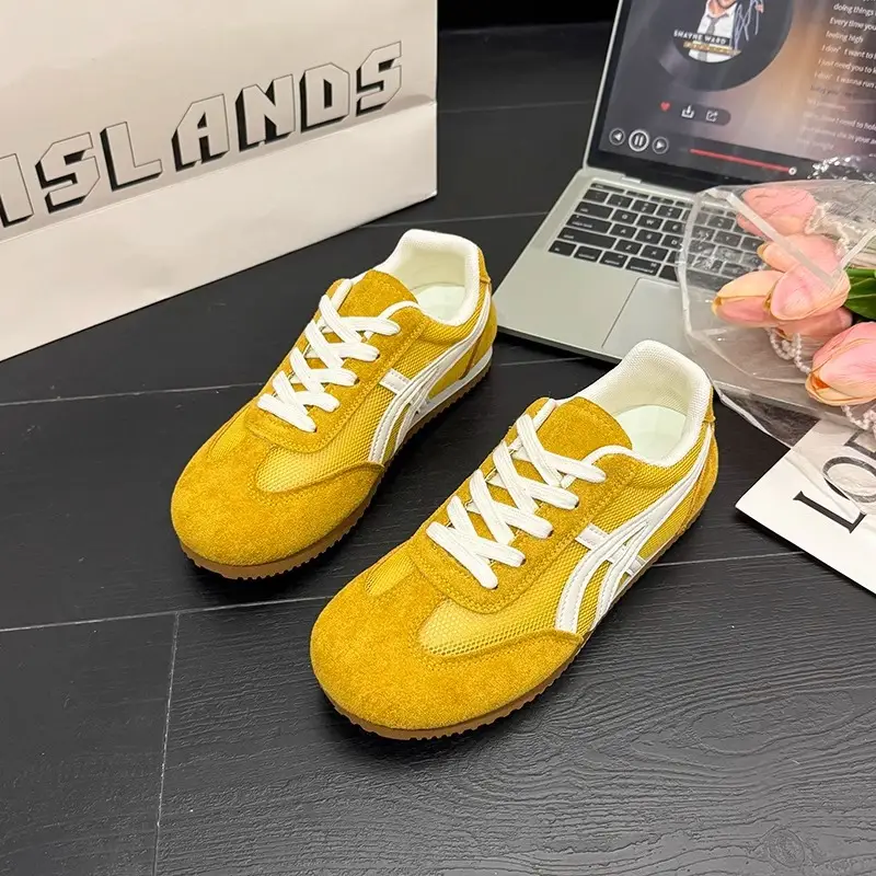 Women Retro Training Shoes Yellow White Mesh 2025 - Image 2