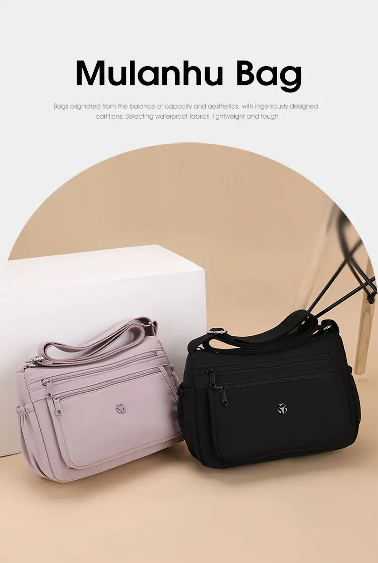 Multi-Compartment Crossbody Bag for Women, Lightweight Nylon Travel Bag — feature 1