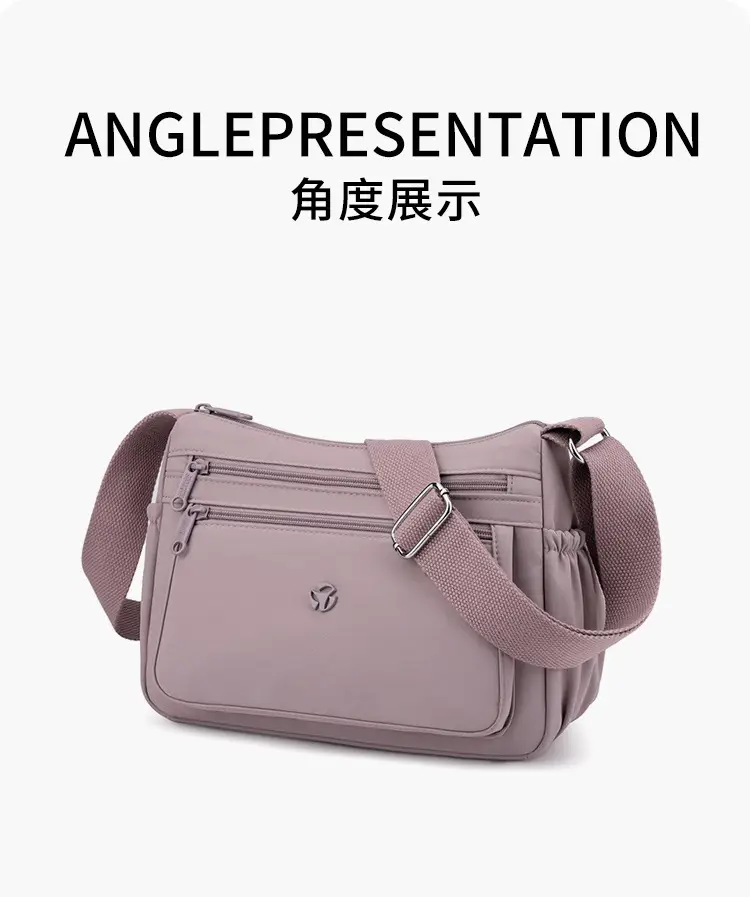 Multi-Compartment Crossbody Bag for Women, Lightweight Nylon Travel Bag — feature 13