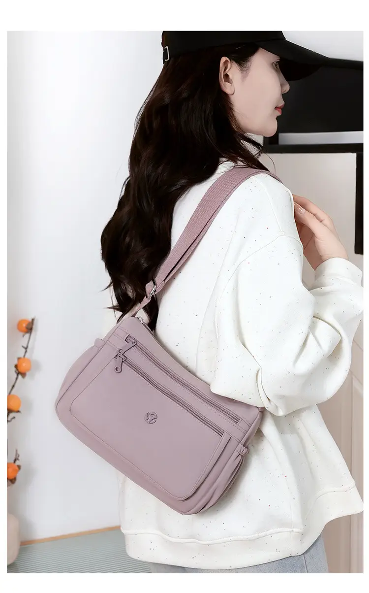 Multi-Compartment Crossbody Bag for Women, Lightweight Nylon Travel Bag — feature 23
