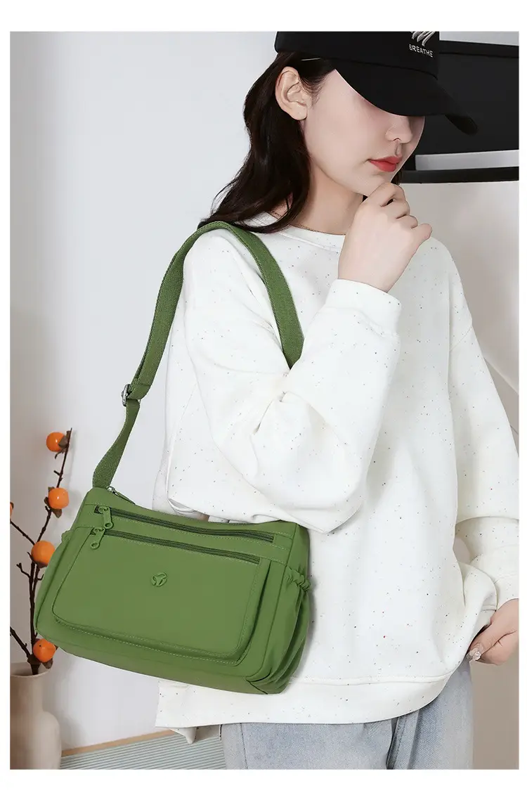 Multi-Compartment Crossbody Bag for Women, Lightweight Nylon Travel Bag — feature 26