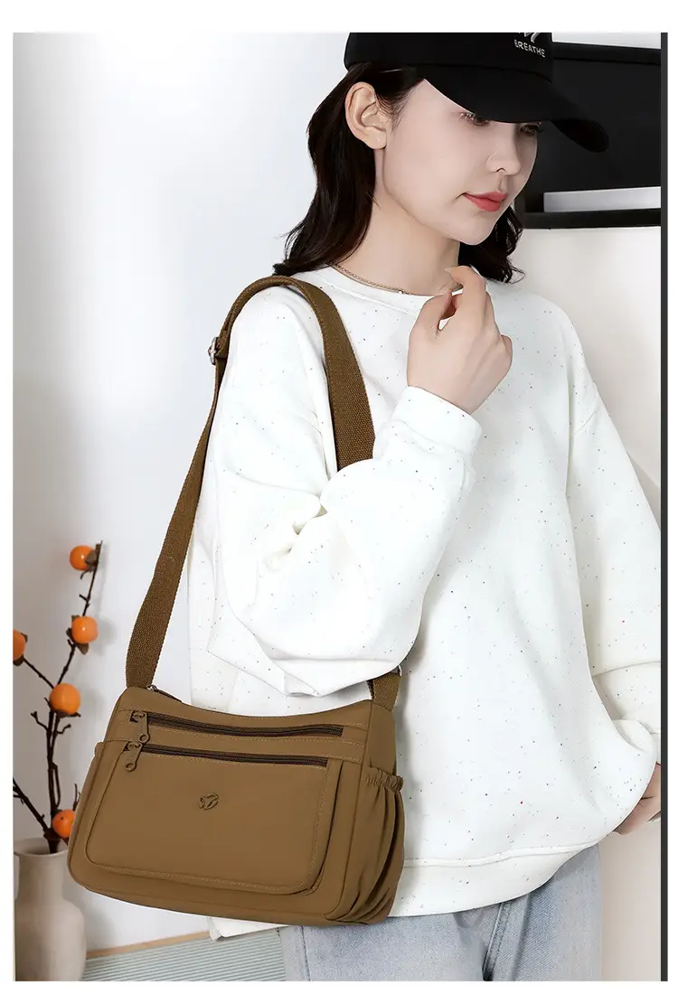 Multi-Compartment Crossbody Bag for Women, Lightweight Nylon Travel Bag — feature 28