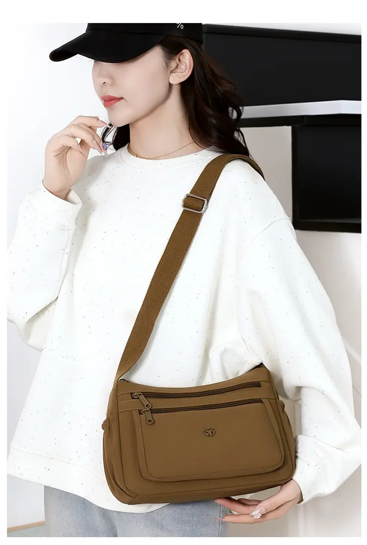 Multi-Compartment Crossbody Bag for Women, Lightweight Nylon Travel Bag — feature 29