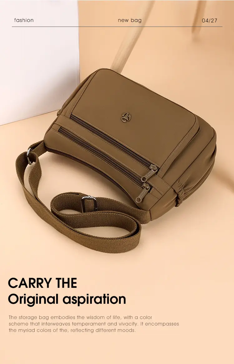 Multi-Compartment Crossbody Bag for Women, Lightweight Nylon Travel Bag — feature 5