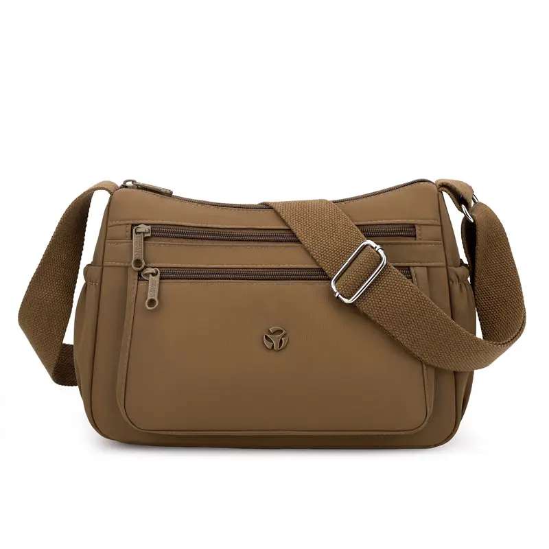 Multi-Compartment Crossbody Bag for Women, Lightweight Nylon Travel Bag