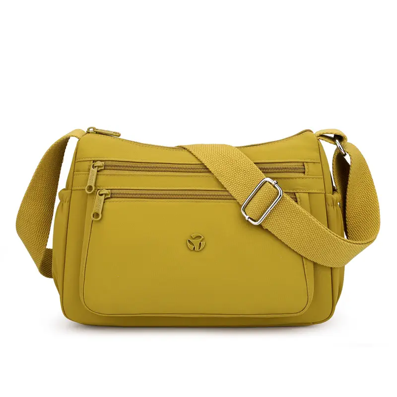 Multi-Compartment Crossbody Bag for Women, Lightweight Nylon Travel Bag