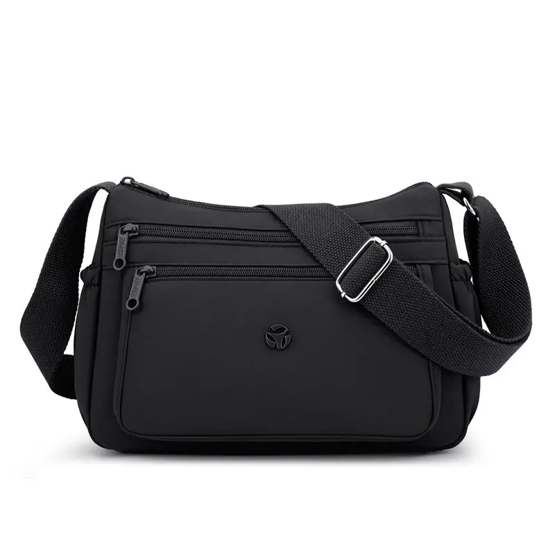 Multi-Compartment Crossbody Bag for Women, Lightweight Nylon Travel Bag