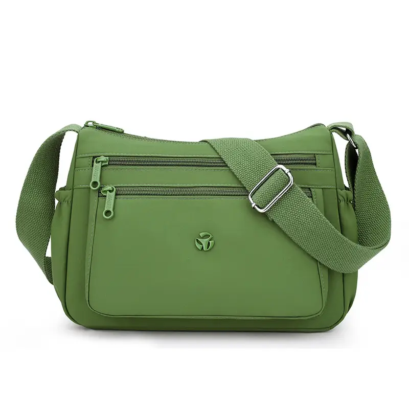 Multi-Compartment Crossbody Bag for Women, Lightweight Nylon Travel Bag