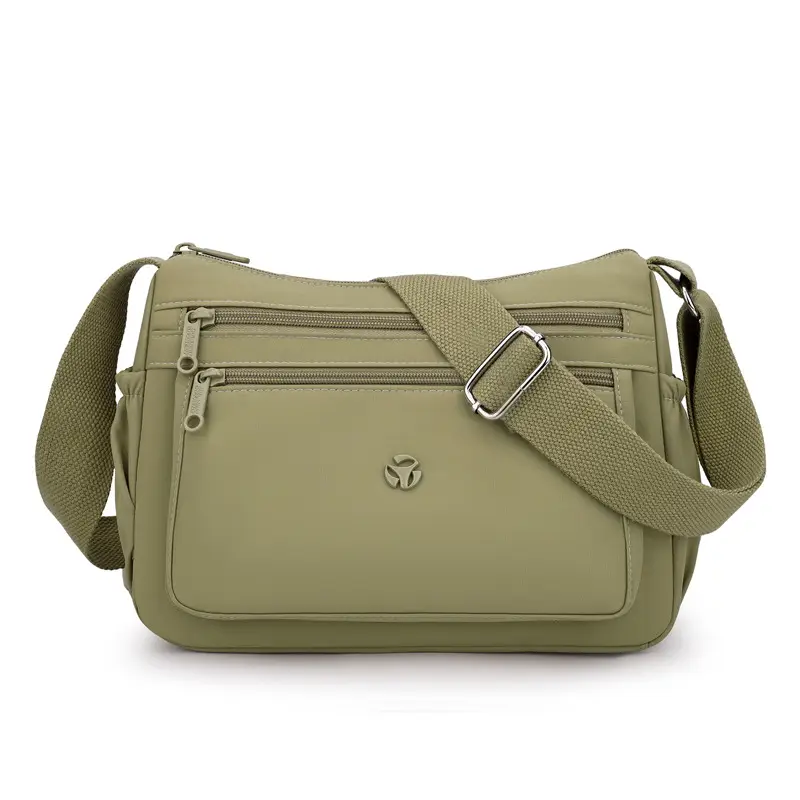Multi-Compartment Crossbody Bag for Women, Lightweight Nylon Travel Bag