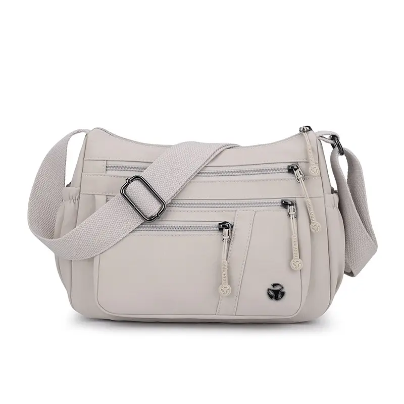 Women's Orange Crossbody Shoulder Bag with 5 Compartments - Image 2
