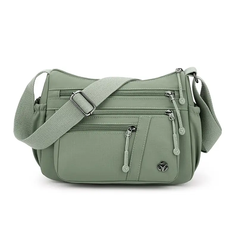 Women's Orange Crossbody Shoulder Bag with 5 Compartments - Image 4