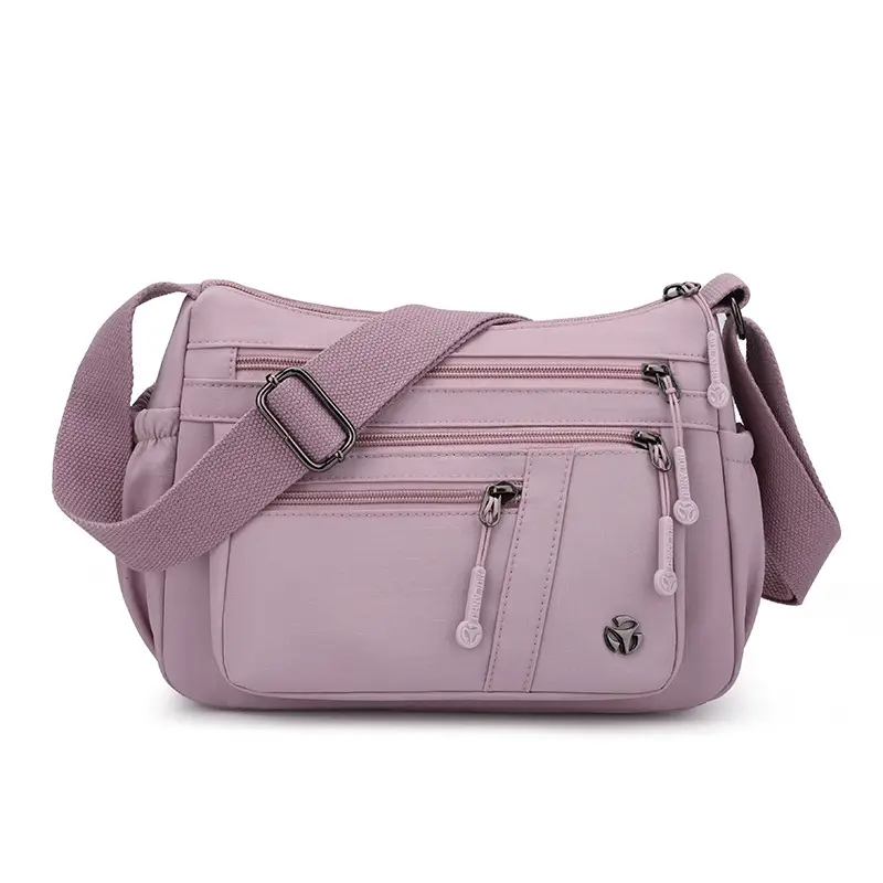 Women's Orange Crossbody Shoulder Bag with 5 Compartments - Image 5