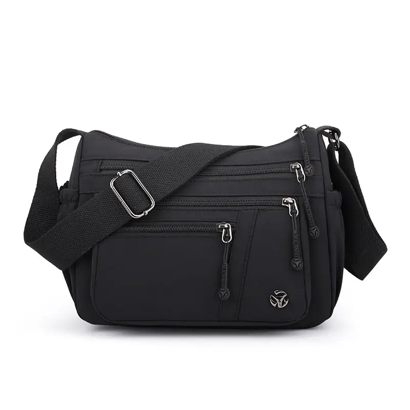 Women's Orange Crossbody Shoulder Bag with 5 Compartments - Image 7