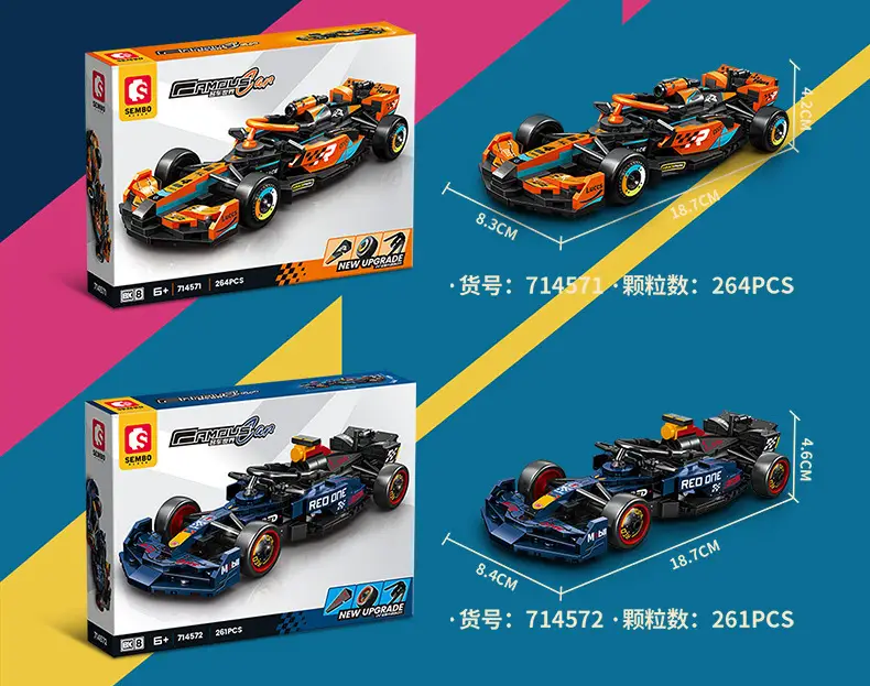 Senbao Formula F1 Racing Car 714569 Assembled sports car Car Model Children Boys Assembled Building Blocks Small Toys — feature 14