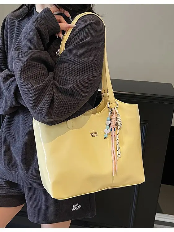 Women Crossbody Bag Yellow Floral Print Large Capacity - Image 6